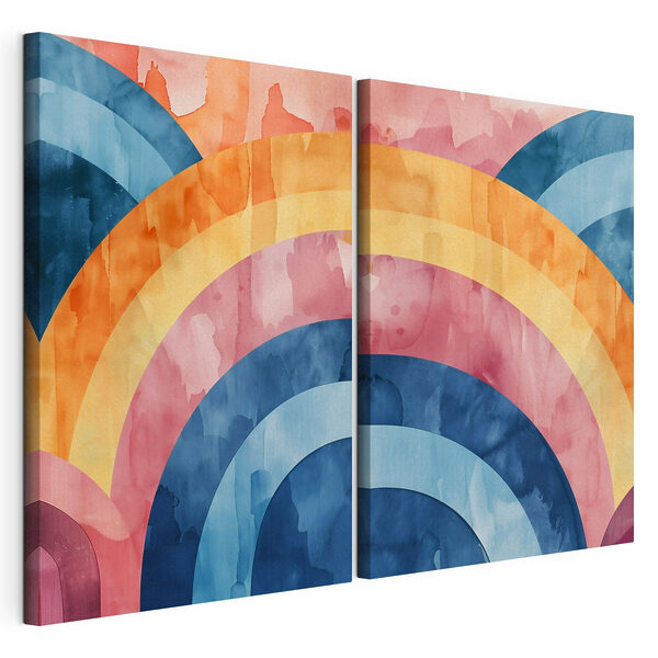Modulaire canvasprint Kleurrijke aquarelschilderij met cirkels (Artikelnummer: m30874) Modulaire canvasprint Modulaire canvasprint Kleurrijke aquarelschilderij met cirkels (Artikelnummer: m30874)
