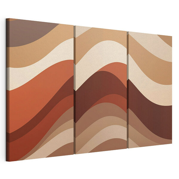 Modulaire canvasprint Golvende stromen van warme kleuren