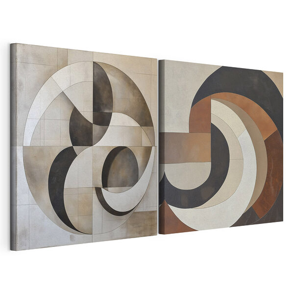 Twee kunstwerken Modulaire canvasprint Twee kunstwerken