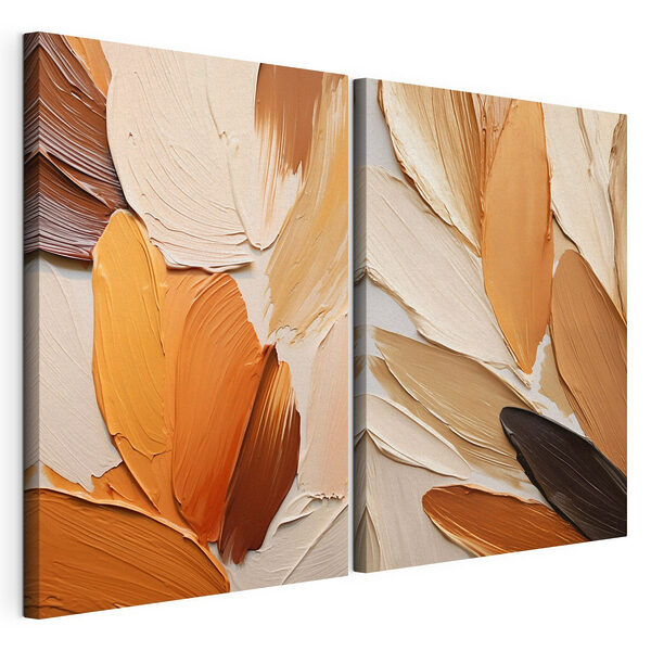 Door de natuur geïnspireerde tinten in zachte streken Modulaire canvasprint Door de natuur geïnspireerde tinten in zachte streken