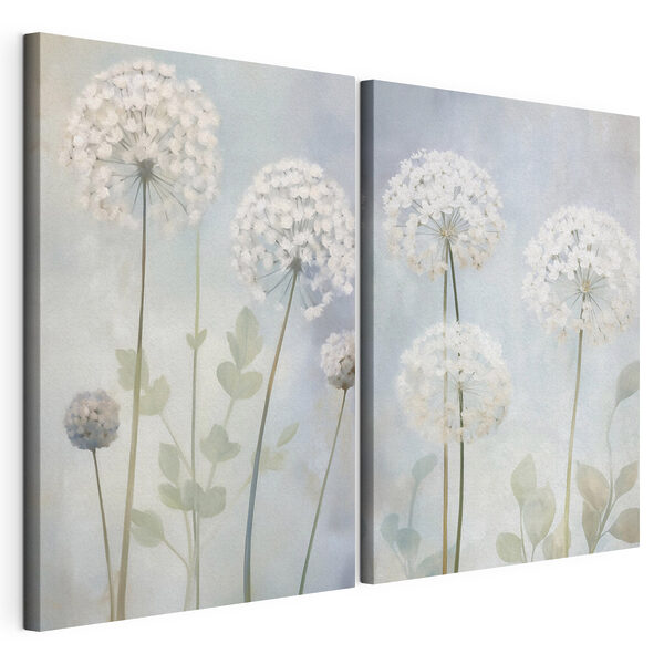 Modulaire canvasprint Collage van witte bloemen