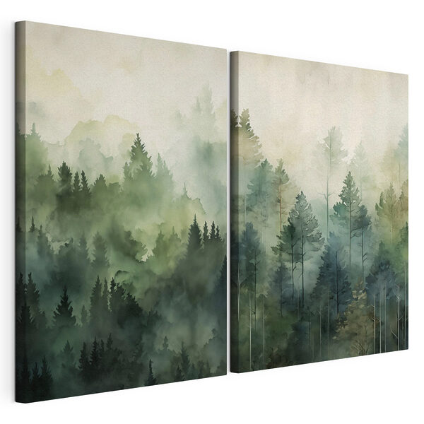 Vergelijking van een bos Modulaire canvasprint Vergelijking van een bos