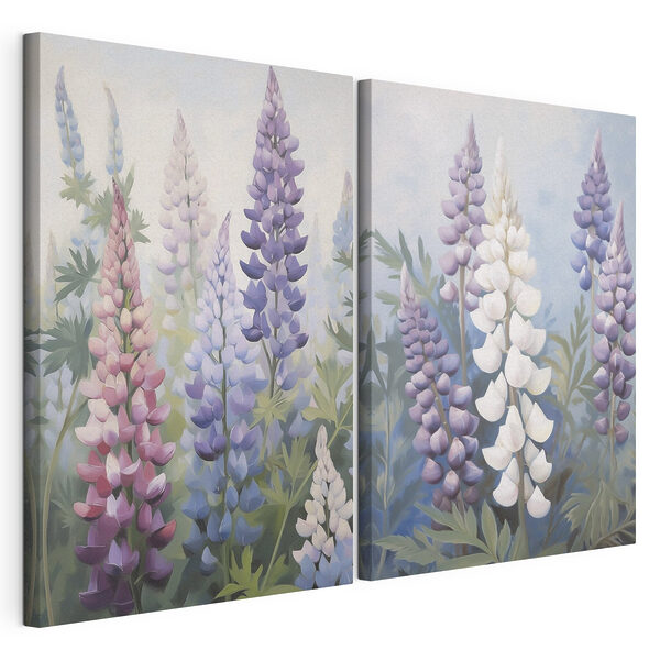 Kleurrijke bloemen in zacht zonlicht Modulaire canvasprint Kleurrijke bloemen in zacht zonlicht