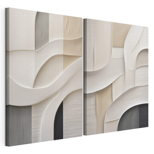 Zachte rondingen in aardetinten Modulaire canvasprint Zachte rondingen in aardetinten