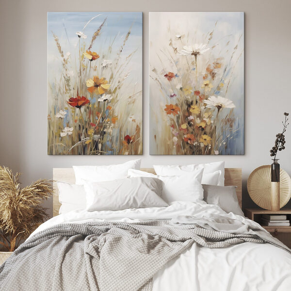 Painting of flowers in a field Painting of flowers in a field