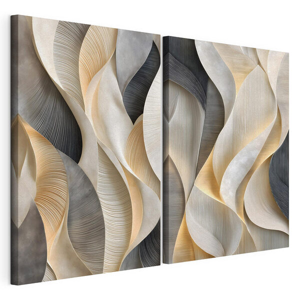 Strakke rondingen in een zacht kleurenpalet Modulaire canvasprint Strakke rondingen in een zacht kleurenpalet