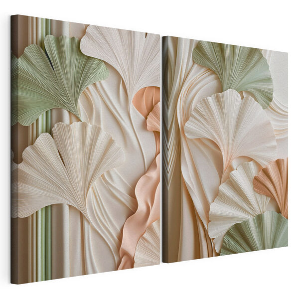 Natuurlijke vormen en verfijnde lijnen komen samen Modulaire canvasprint Natuurlijke vormen en verfijnde lijnen komen samen
