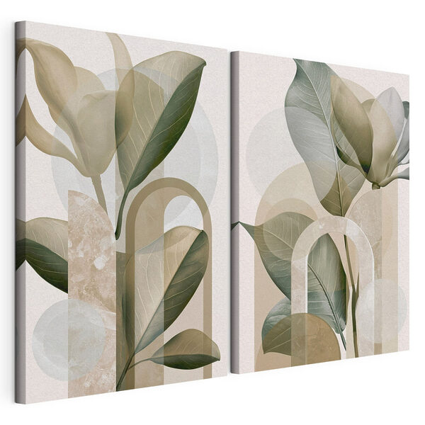 Natuurlijke elegantie in aardetinten Modulaire canvasprint Natuurlijke elegantie in aardetinten