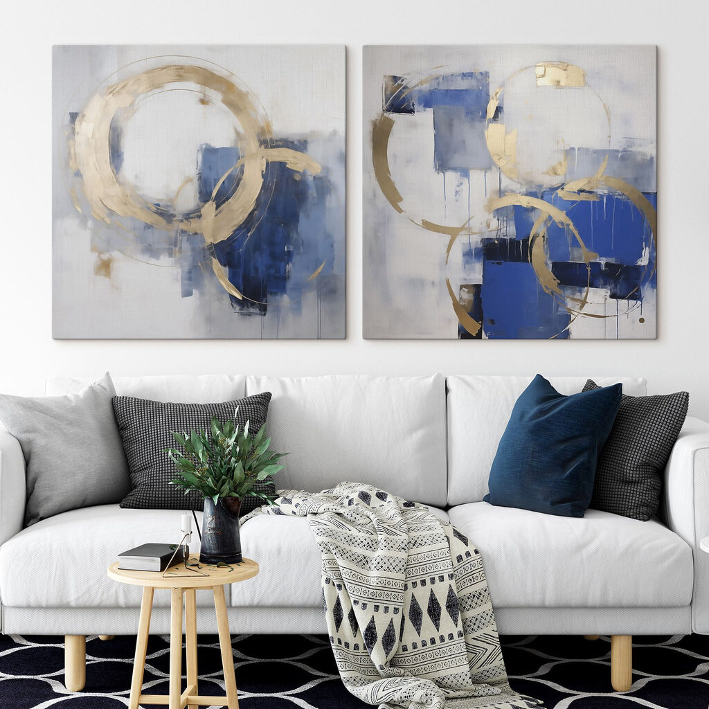 Bold shapes in vibrant blue tones Bold shapes in vibrant blue tones