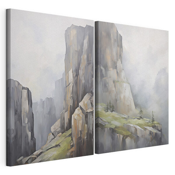 Modulaire canvasprint Schilderij van een berg