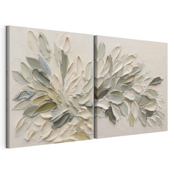 Elegante bladcompositie in zachte tinten Modulaire canvasprint Elegante bladcompositie in zachte tinten