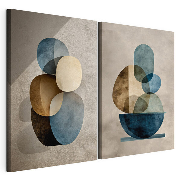 Twee afbeeldingen met verschillende vormen Modulaire canvasprint Twee afbeeldingen met verschillende vormen