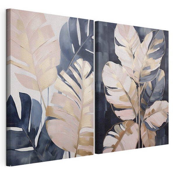 Modulaire canvasprint Modulaire canvasprint Weelderige bladeren en opvallende kleuren vormen een prachtig geheel (Artikelnummer: m30783)
