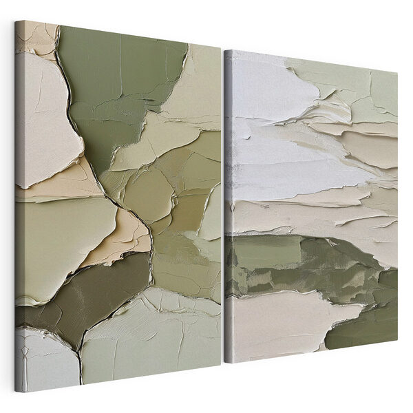 Rustgevende tinten in een gelaagde compositie Modulaire canvasprint Rustgevende tinten in een gelaagde compositie