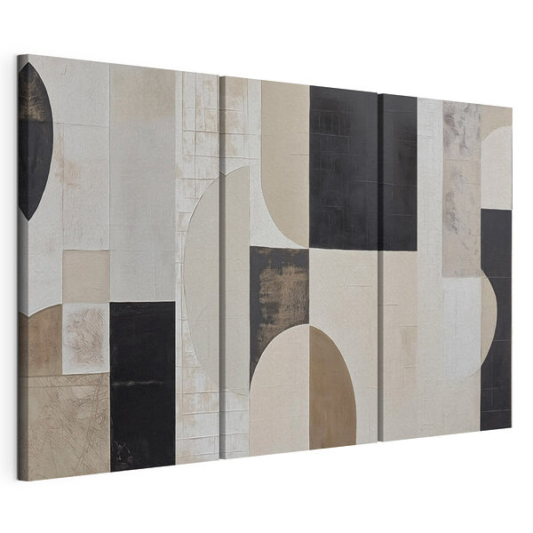 Modulaire canvasprint Zwart-wit geometrisch patroon