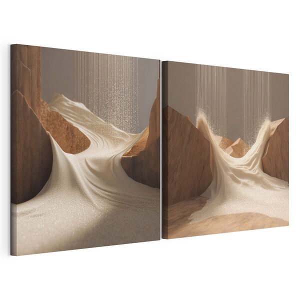 Zand dat van een klif stroomt Modulaire canvasprint Zand dat van een klif stroomt
