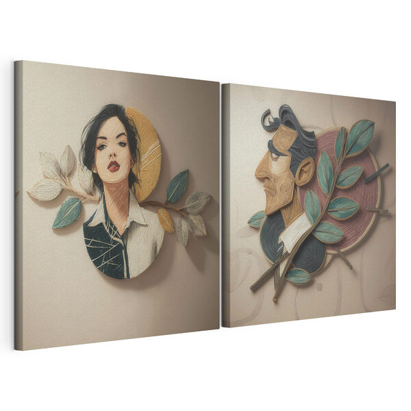 Modulaire canvasprint Modulaire canvasprint Collage van een man en het gezicht van een man (Artikelnummer: m30649)
