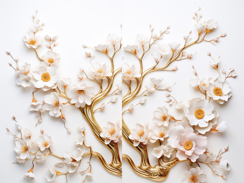 Whimsical blossoms in delicate artistry Whimsical blossoms in delicate artistry