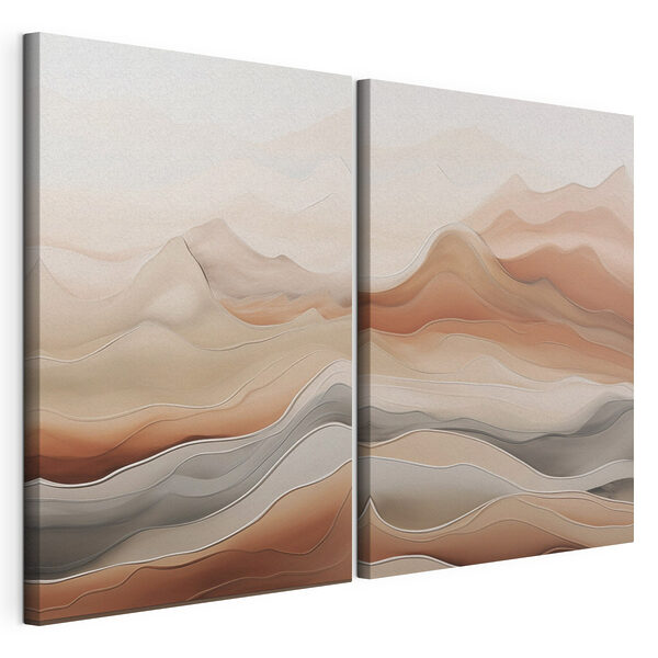 Screenshot van een schilderij van een woestijnlandschap Modulaire canvasprint Screenshot van een schilderij van een woestijnlandschap