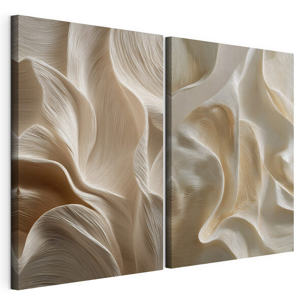 Vloeiende patronen in zachte tinten Modulaire canvasprint Vloeiende patronen in zachte tinten