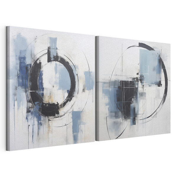 Modulaire canvasprint Twee schilderijen van een cirkel (Artikelnummer: m30733) Modulaire canvasprint Modulaire canvasprint Twee schilderijen van een cirkel (Artikelnummer: m30733)