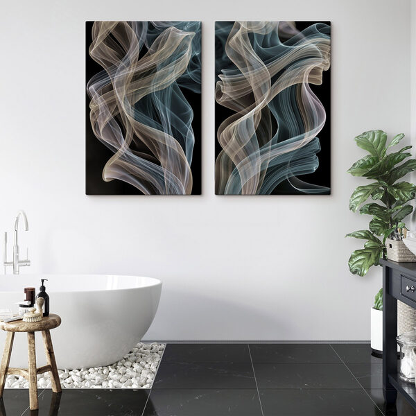 Modulaire canvasprint Sierlijke krullen van zwevende kleuren (Artikelnummer: m30719) Modulaire canvasprint Sierlijke krullen van zwevende kleuren (Artikelnummer: m30719)