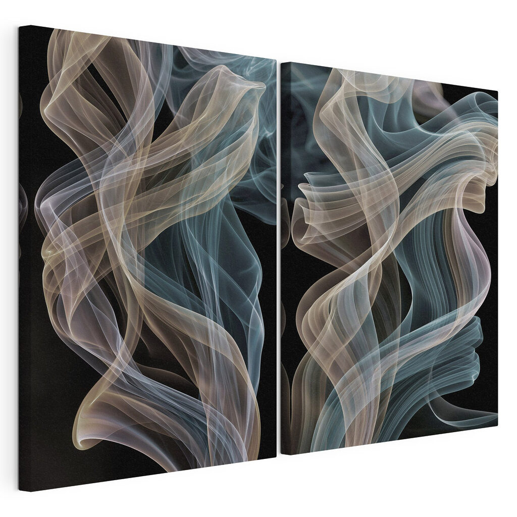 Modulaire canvasprint Sierlijke krullen van zwevende kleuren (Artikelnummer: m30719) Modulaire canvasprint Sierlijke krullen van zwevende kleuren (Artikelnummer: m30719)