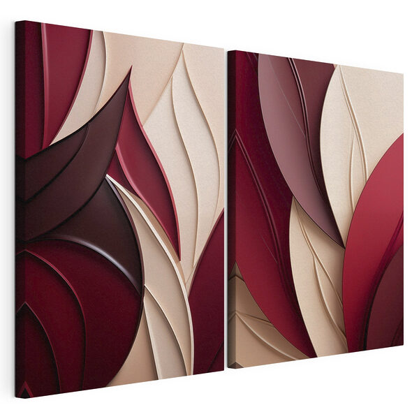 - Zachte rondingen in warme tinten Modulaire canvasprint - Zachte rondingen in warme tinten