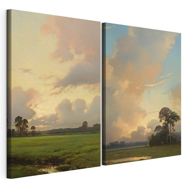Vergelijking van een landschap Modulaire canvasprint Vergelijking van een landschap