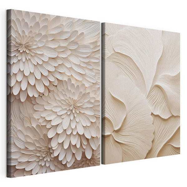 Collage van witte bloemen Modulaire canvasprint Collage van witte bloemen