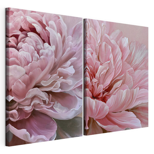 Zachte bloemblaadjes in delicate roze tinten Modulaire canvasprint Zachte bloemblaadjes in delicate roze tinten