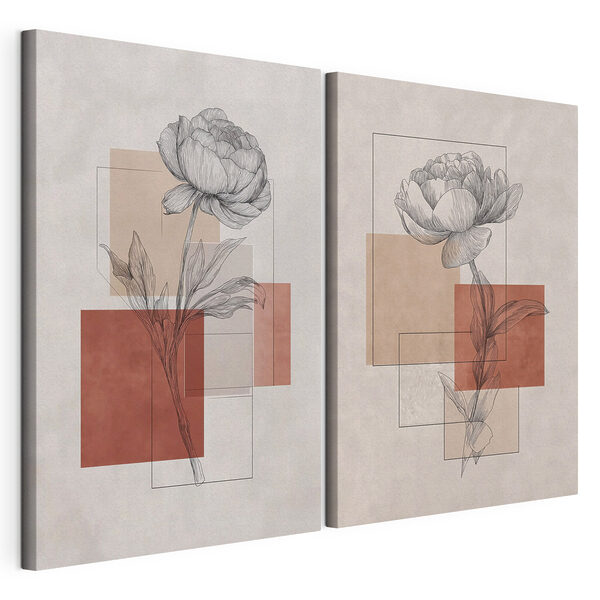 Modulaire canvasprint Tekening van een bloem (Artikelnummer: m30706) Modulaire canvasprint Modulaire canvasprint Tekening van een bloem (Artikelnummer: m30706)