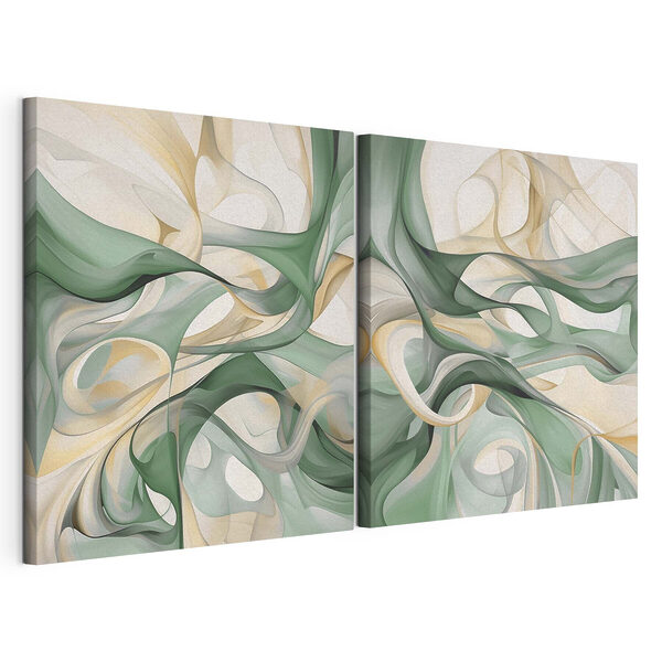 Vloeiende vormen in zachte kleuren Modulaire canvasprint Vloeiende vormen in zachte kleuren