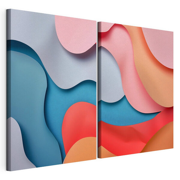 Modulaire canvasprint Collage van verschillend gekleurde vormen