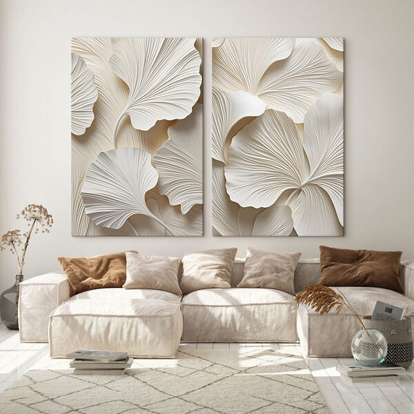 Modulaire canvasprint Verfijnde lagen met een op de natuur geïnspireerd ontwerp (Artikelnummer: m30671) Modulaire canvasprint Verfijnde lagen met een op de natuur geïnspireerd ontwerp (Artikelnummer: m30671)
