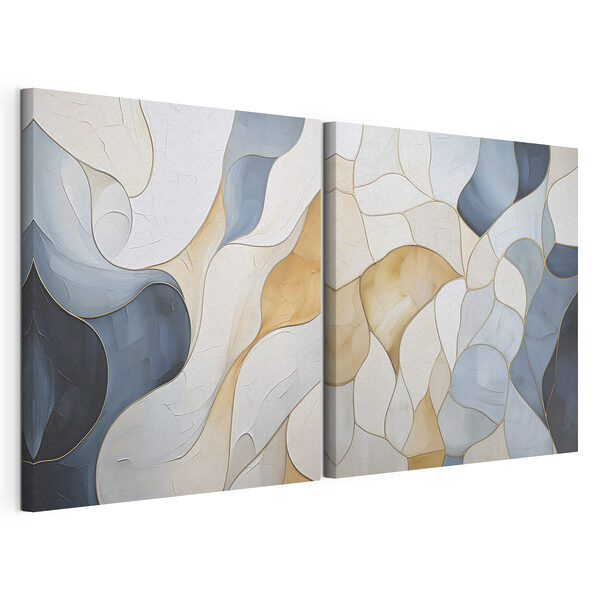 Vloeiende vormen in zachte kleuren Modulaire canvasprint Vloeiende vormen in zachte kleuren