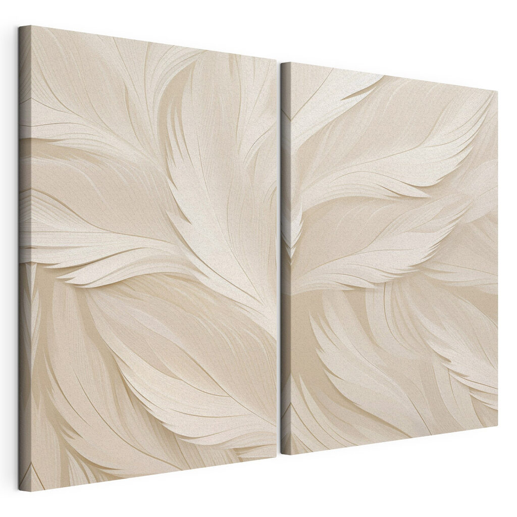 White feather pattern on a white surface White feather pattern on a white surface