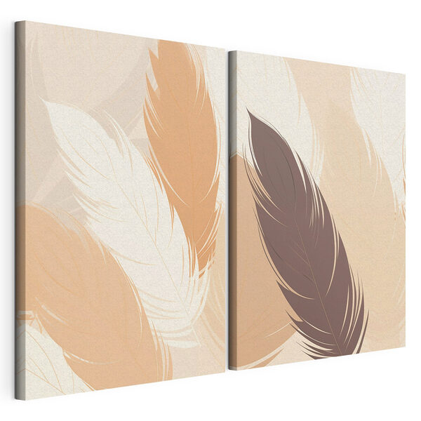 Zachte tinten van elegante veren Modulaire canvasprint Zachte tinten van elegante veren