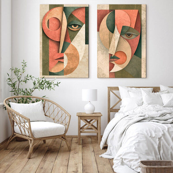 Couple of faces with different colors Couple of faces with different colors