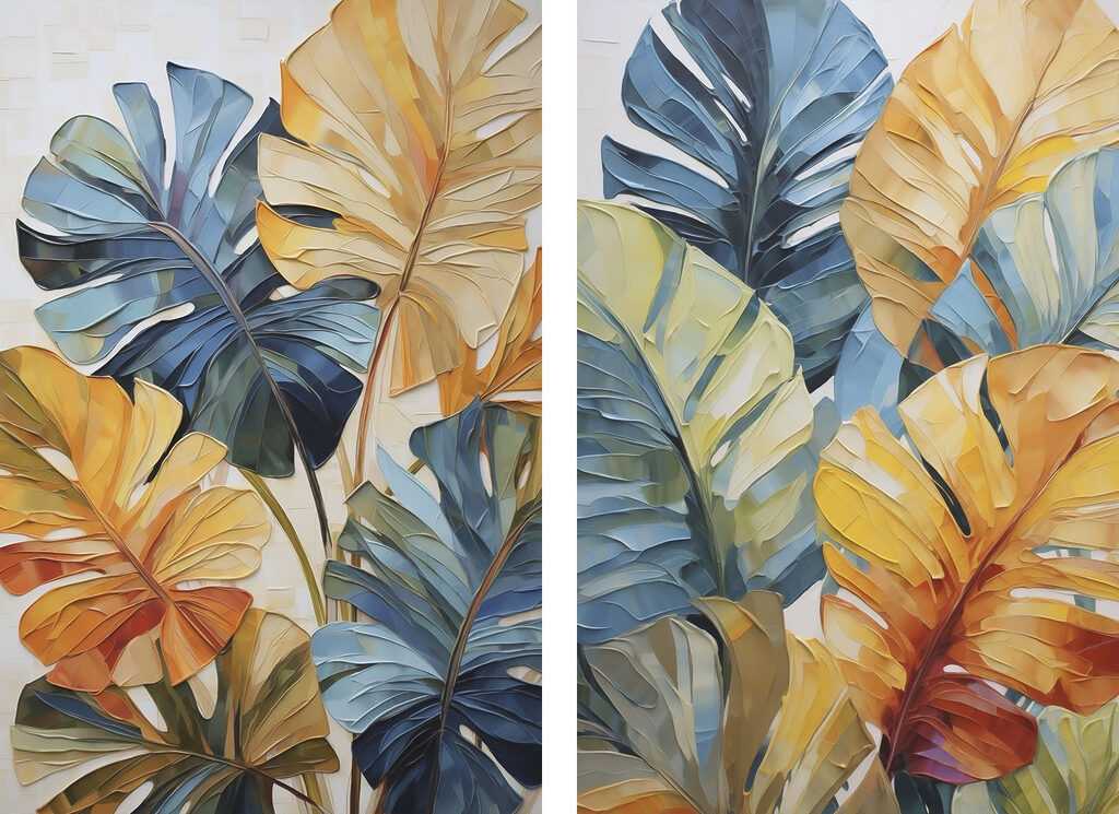 Vibrant leaves in warm colors Vibrant leaves in warm colors