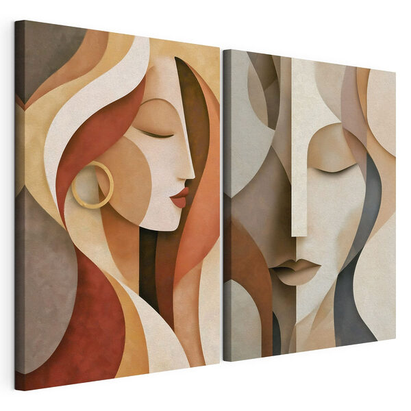 Modulaire canvasprint Kunstzinnige weergave van vrouwelijke schoonheid
