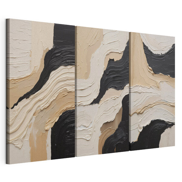 Modulaire canvasprint Abstracte lijnen in neutrale tinten