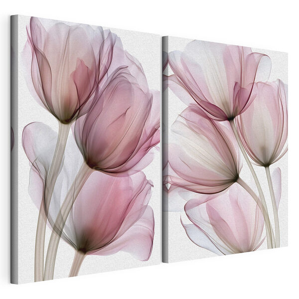 Fijne bloemblaadjes in zachte tinten Modulaire canvasprint Fijne bloemblaadjes in zachte tinten