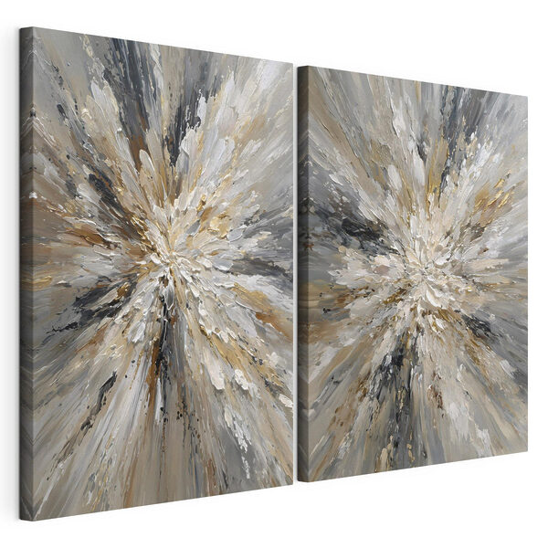 Een dynamische uitbarsting van aardse tinten Modulaire canvasprint Een dynamische uitbarsting van aardse tinten