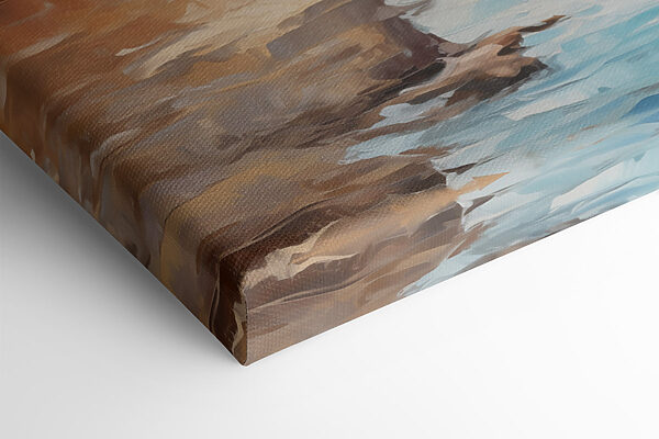 Painting of a beach and a cliff Painting of a beach and a cliff