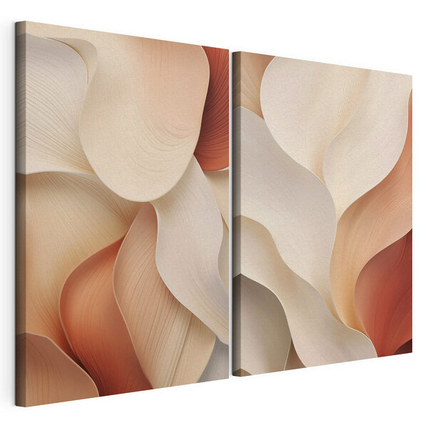 Modulaire canvasprint Vloeiende vormen in een zacht kleurenpalet