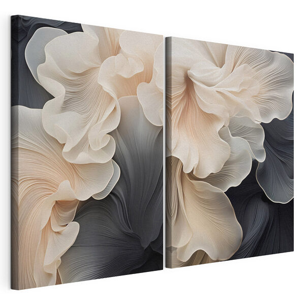 - Vloeiende lijnen in zachte tinten Modulaire canvasprint - Vloeiende lijnen in zachte tinten