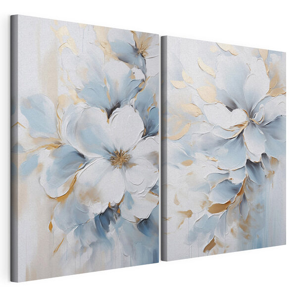 Verfijnde bloemen in zachte tinten Modulaire canvasprint Verfijnde bloemen in zachte tinten