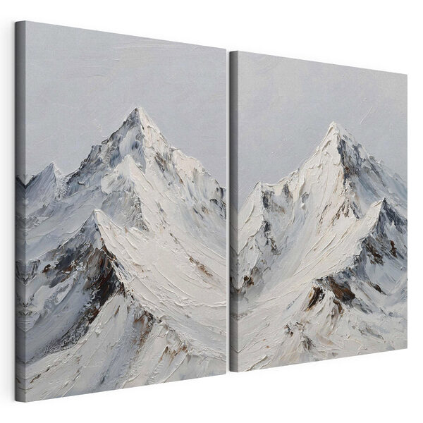 Besneeuwde berg Modulaire canvasprint Besneeuwde berg