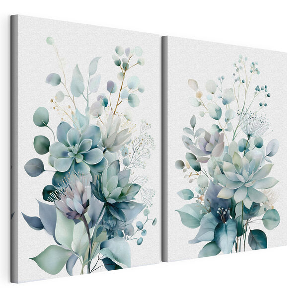 Fijn groen in zachte tinten Modulaire canvasprint Fijn groen in zachte tinten